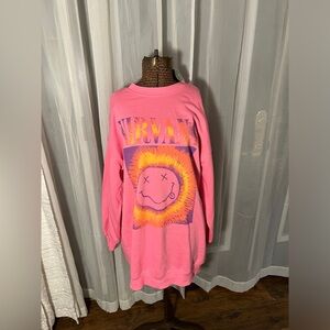 NWT Women’s Hot Pink Nirvana Sweatshirt Dress From H&M Sz Medium